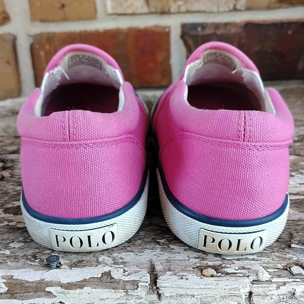 Ralph Lauren Polo toddler shoes size 3 Pink Canvas Slip Ons
